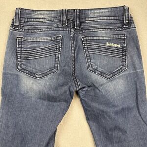Rock By Rock Revival JEANS WOMENS 27/27 SUZE Skinny Low-Rise NAVY WHISKERING